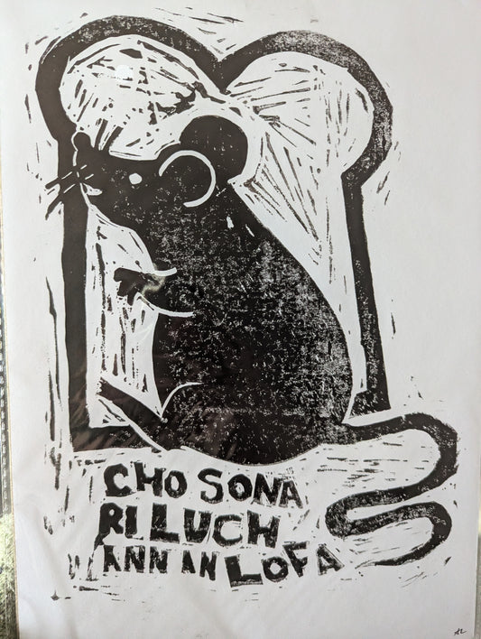 Cho Sona ri Luch ann an Lofa  - A4 Linoprint