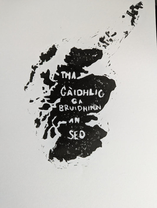 Tha Gàidhlig ga bruidhinn an seo - A4 Linoprint